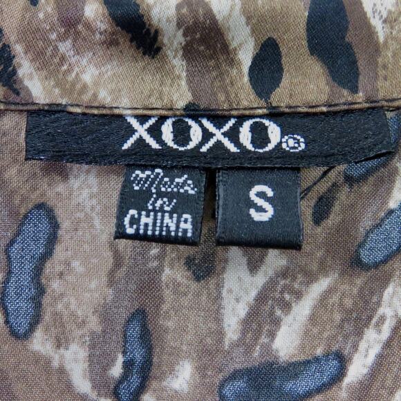 Y2k Xoxo Long Sleeve Button Down Leopard Print Dress Small - Picture 4 of 5